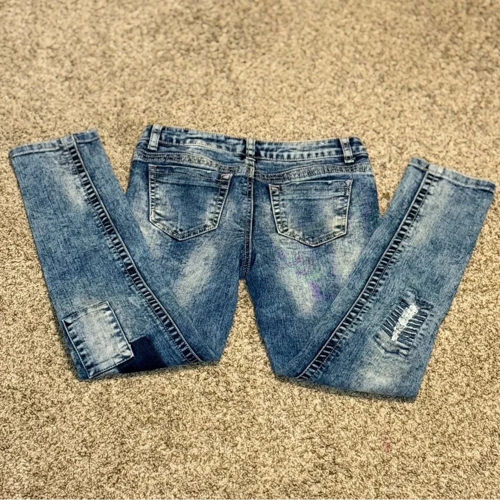 Almost Famous Kids Blue Patchwork Jeans